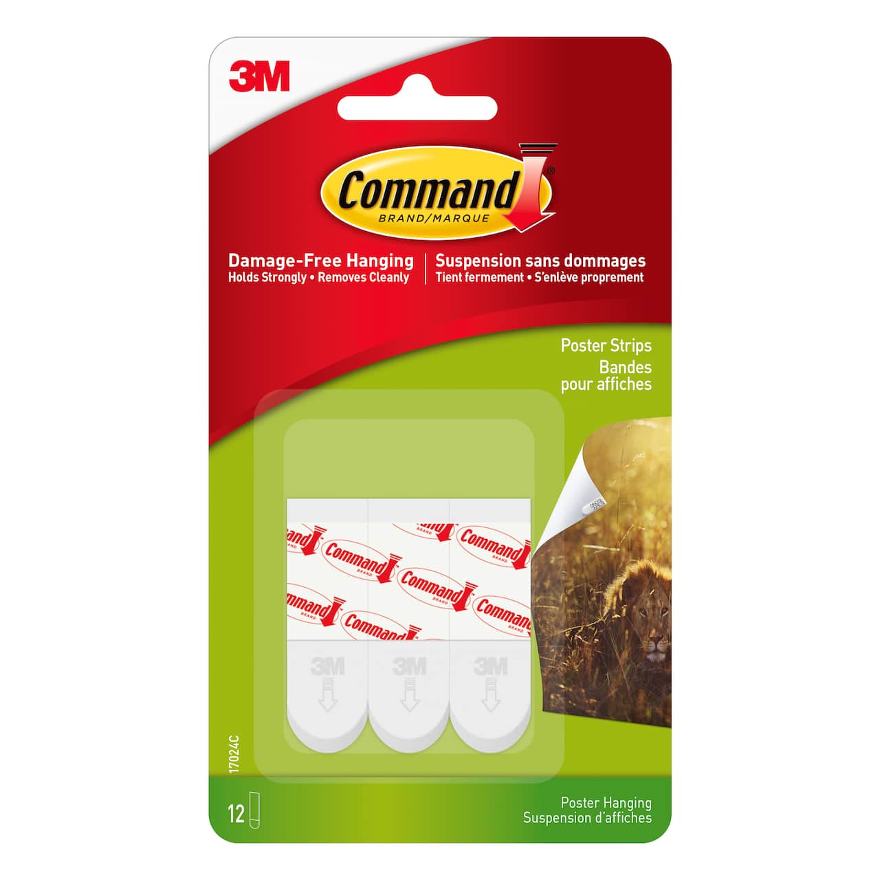12 Packs: 12 ct. (144 total) Command&#xAE; White Poster Strips